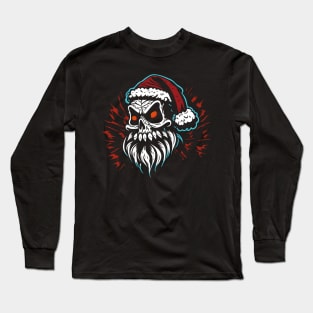 Santa Claus Skull Spooky Christmas Long Sleeve T-Shirt
